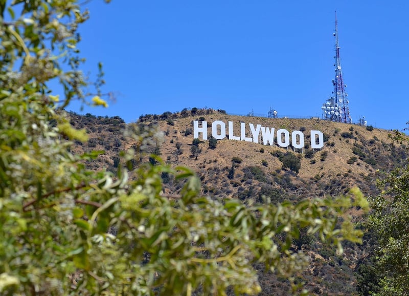 Hollywood sign with a view of Los Angeles
